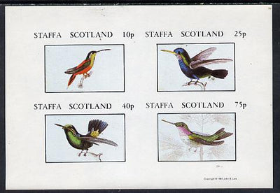 Staffa 1981 Humming Birds #02 imperf,set of 4 values (10p to 75p) unmounted mint