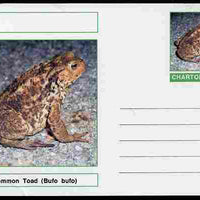 Chartonia (Fantasy) Amphibians - Common Toad (Bufo bufo) postal stationery card unused and fine