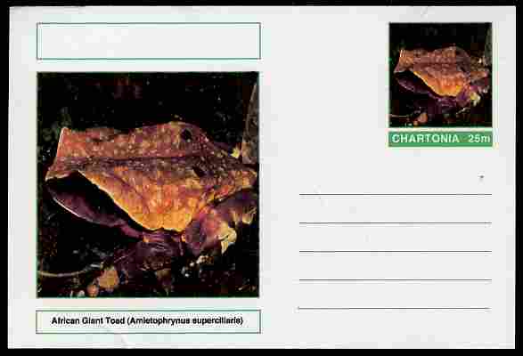 Chartonia (Fantasy) Amphibians - African Giant Toad (Amietophrynus superciliaris) postal stationery card unused and fine