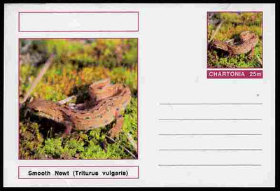 Chartonia (Fantasy) Amphibians - Smooth Newt (Triturus vulgaris) postal stationery card unused and fine