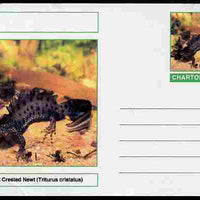 Chartonia (Fantasy) Amphibians - Great Crested Newt (Triturus cristatus) postal stationery card unused and fine