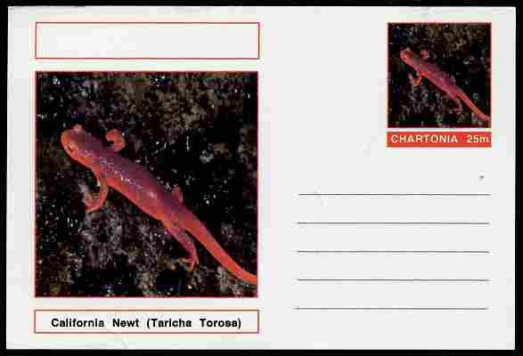 Chartonia (Fantasy) Amphibians - California Newt (Taricha Torosa) postal stationery card unused and fine