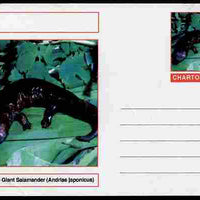 Chartonia (Fantasy) Amphibians - Japanese Giant Salamander (Andrias japonicus) postal stationery card unused and fine