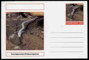 Chartonia (Fantasy) Amphibians - Cave Salamander (Proteus anguinus) postal stationery card unused and fine