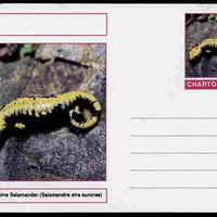 Chartonia (Fantasy) Amphibians - Golden Alpine Salamander (Salamandra atra aurorae) postal stationery card unused and fine