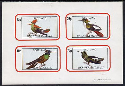 Bernera 1981 Exotic Birds imperf,set of 4 values (10p to 75p) unmounted mint