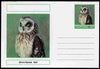 Chartonia (Fantasy) Birds - Short-Eared Owl (Asio flammeus) postal stationery card unused and fine