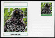 Chartonia (Fantasy) Birds - Great Hawk Owl (Ninox strenua) postal stationery card unused and fine