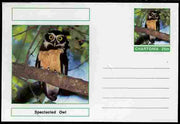 Chartonia (Fantasy) Birds - Spectacled Owl (Pulsatrix perspicillata) postal stationery card unused and fine