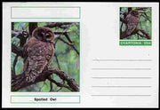 Chartonia (Fantasy) Birds - Spotted Owl (Strix occidentalis) postal stationery card unused and fine