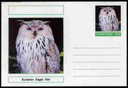 Chartonia (Fantasy) Birds - Eurasian Eagle Owl (Bubo bubo) postal stationery card unused and fine