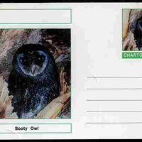 Chartonia (Fantasy) Birds - Sooty Owl (Tyto tenebricosa) postal stationery card unused and fine