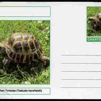 Chartonia (Fantasy) Reptiles - Afghan Tortoise (Testudo horsfieldii) postal stationery card unused and fine