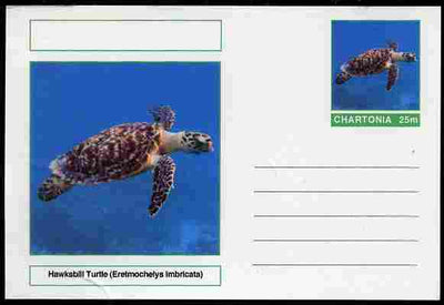 Chartonia (Fantasy) Reptiles - Hawksbill Turtle (Eretmochelys imbricata) postal stationery card unused and fine