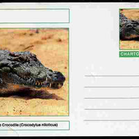 Chartonia (Fantasy) Reptiles - Nile Crocodile (Crocodylus niloticus) postal stationery card unused and fine