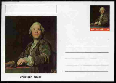 Palatine (Fantasy) Personalities - Christoph Gluck (composer) postal stationery card unused and fine