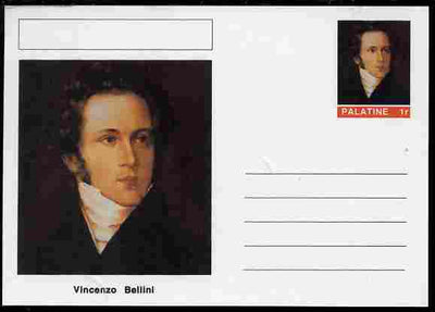 Palatine (Fantasy) Personalities - Vincenzo Bellini (composer) postal stationery card unused and fine
