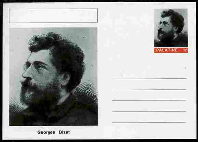 Palatine (Fantasy) Personalities - Georges Bizet (composer) postal stationery card unused and fine