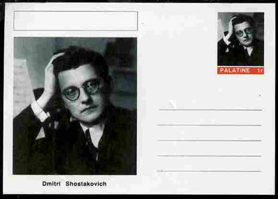 Palatine (Fantasy) Personalities - Dmitri Shostakovich (composer) postal stationery card unused and fine