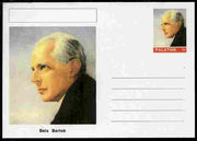 Palatine (Fantasy) Personalities - Bela Bartok (composer) postal stationery card unused and fine
