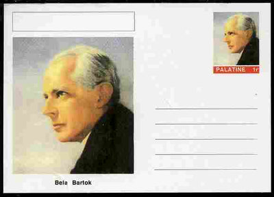 Palatine (Fantasy) Personalities - Bela Bartok (composer) postal stationery card unused and fine