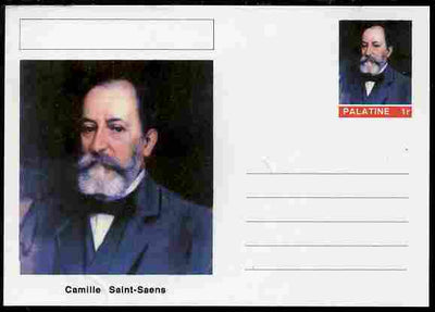 Palatine (Fantasy) Personalities - Camille Saint-Saens (composer) postal stationery card unused and fine