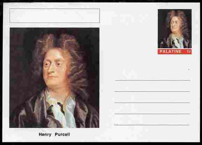 Palatine (Fantasy) Personalities - Henry Purcell (composer) postal stationery card unused and fine