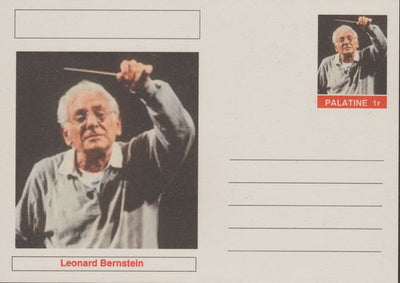 Palatine (Fantasy) Personalities - Leonard Bernstein (composer) postal stationery card unused and fine