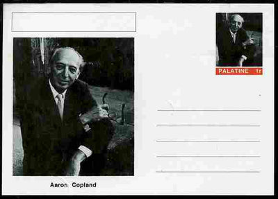 Palatine (Fantasy) Personalities - Aaron Copland (composer) postal stationery card unused and fine