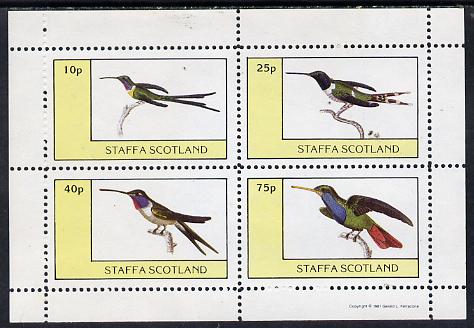 Staffa 1981 Humming Birds #04 perf,set of 4 values unmounted mint (10p to 75p)