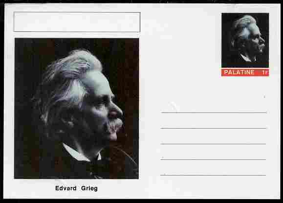 Palatine (Fantasy) Personalities - Edvard Grieg (composer) postal stationery card unused and fine