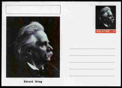 Palatine (Fantasy) Personalities - Edvard Grieg (composer) postal stationery card unused and fine
