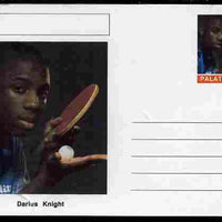 Palatine (Fantasy) Personalities - Darius Knight (table tennis) postal stationery card unused and fine