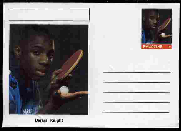 Palatine (Fantasy) Personalities - Darius Knight (table tennis) postal stationery card unused and fine