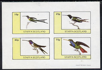 Staffa 1981 Humming Birds #04 imperf,set of 4 values unmounted mint (10p to 75p)