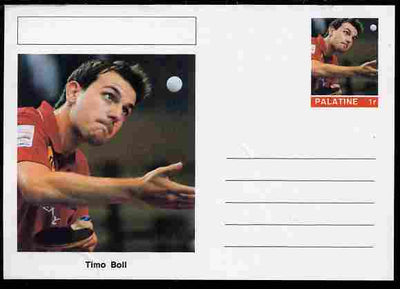 Palatine (Fantasy) Personalities - Timo Boll (table tennis) postal stationery card unused and fine