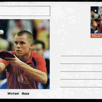 Palatine (Fantasy) Personalities - Michael Maze (table tennis) postal stationery card unused and fine