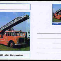 Chartonia (Fantasy) Fire Engines - 1965 AEC Merryweather postal stationery card unused and fine