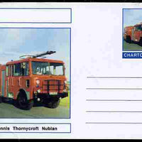 Chartonia (Fantasy) Fire Engines - Dennis Thornycroft Nubian postal stationery card unused and fine