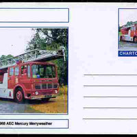 Chartonia (Fantasy) Fire Engines - 1968 AEC Mercury Merryweather postal stationery card unused and fine