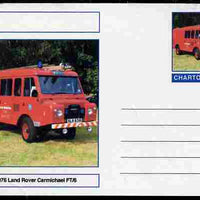 Chartonia (Fantasy) Fire Engines - 1976 Land Rover Carmichael FT/6 postal stationery card unused and fine