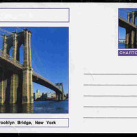Chartonia (Fantasy) Bridges - Brooklyn Bridge, New York postal stationery card unused and fine