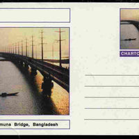 Chartonia (Fantasy) Bridges - Jamuna Bridge, Bangladesh postal stationery card unused and fine