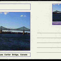 Chartonia (Fantasy) Bridges - Jacques Cartier Bridge, Canada postal stationery card unused and fine