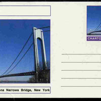 Chartonia (Fantasy) Bridges - Verrazona Narrows Bridge, New York postal stationery card unused and fine