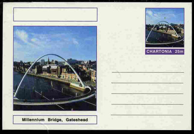 Chartonia (Fantasy) Bridges - Millennium Bridge, Gateshead postal stationery card unused and fine