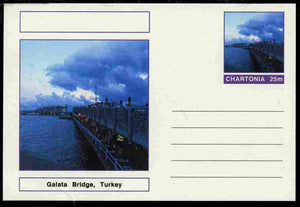 Chartonia (Fantasy) Bridges - Galata Bridge, Turkey postal stationery card unused and fine