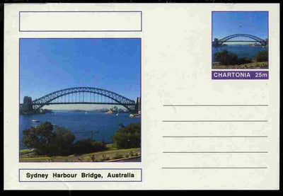 Chartonia (Fantasy) Bridges - Sydney Harbour Bridge, Australia postal stationery card unused and fine