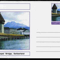 Chartonia (Fantasy) Bridges - Chapel Bridge, Switzerland postal stationery card unused and fine
