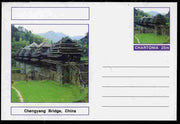 Chartonia (Fantasy) Bridges - Chengyang Bridge, China postal stationery card unused and fine